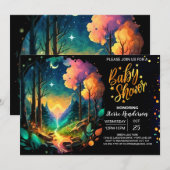 Mystiek Timber Grove Magic Baby shower Kaart (Voorkant / Achterkant)