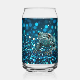 Mystiek van de blauwe dimensionale kikker op Blue Blikvorm Glas