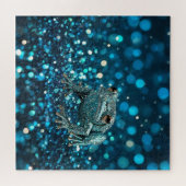 Mystiek van de blauwe dimensionale kikker op Blue Legpuzzel (Horizontaal)