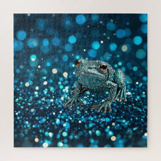 Mystiek van de blauwe dimensionale kikker op Blue Legpuzzel (Verticaal)