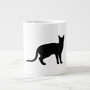 Mystiek van de katachtige: een elegant kattensilho grote koffiekop