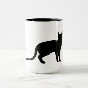 Mystiek van de katachtige: een elegant kattensilho mok
