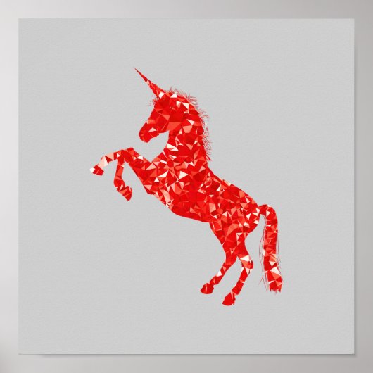 Mystiek van de rode Unicorn Poster (Voorkant)