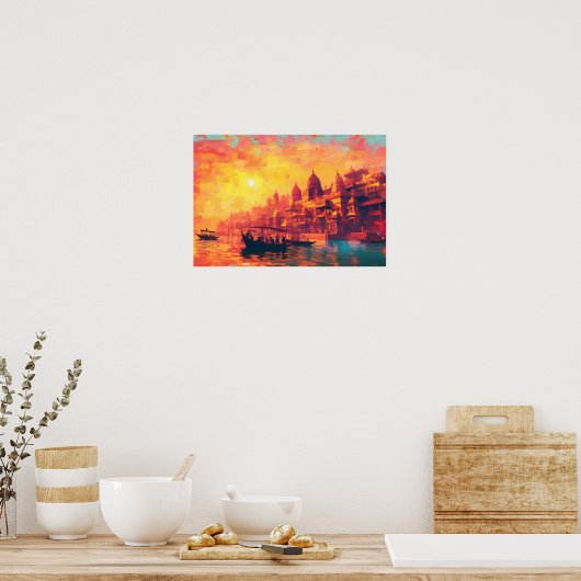 Mystiek van Varanasi India Wall Art Poster (Keuken)