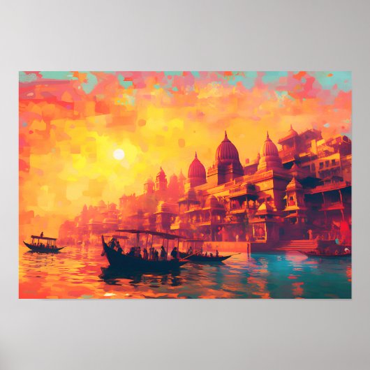 Mystiek van Varanasi India Wall Art Poster (Voorkant)
