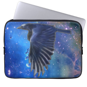 Mystiek Vliegende RAven & Outer Space Laptop Mouw Sleeve