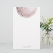 Mystiek Volle Maan Blush Roze Stationery Papier (Staand voorkant)