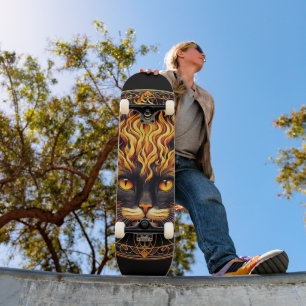 Mystiek vuur kat mandala ontwerp persoonlijk skateboard