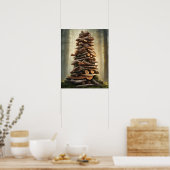 MYSTIEK VUURHOUT GESTAPELDE KUNST POSTER (Keuken)