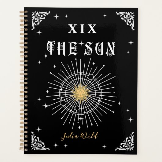Mystiek W Fortune Tarot De Zon Halloween Gotisch Planner (Voorkant)
