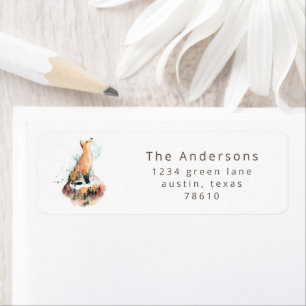 mystiek waterverf bosgebied etiket