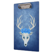 Mystiek White Deer Head Blue Eyes Antlers Rozen Klembord (Links)