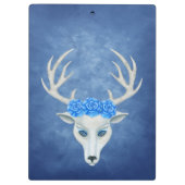 Mystiek White Deer Head Blue Eyes Antlers Rozen Klembord (Achterkant)