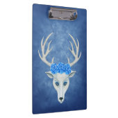 Mystiek White Deer Head Blue Eyes Antlers Rozen Klembord (Rechts)