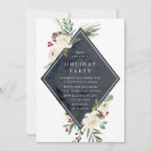 Mystiek Winter Bloemen Vakantie Party Kaart (Voorkant)