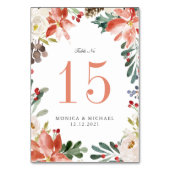 Mystiek Winter BRUILOFT Gepersonaliseerd Tafelnumm Kaart (Achterkant)