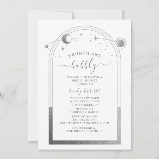 Mystiek wit zilver hemels Vrijgezellenfeest Kaart (Voorkant)