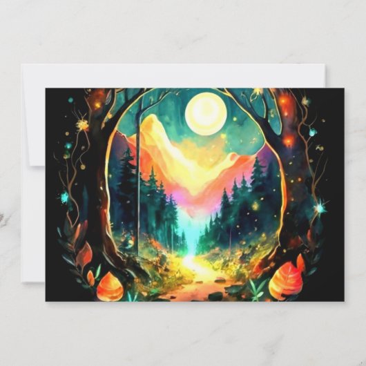 Mystiek Woodland Grove Baby shower Kaart (Achterkant)