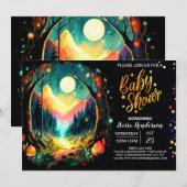 Mystiek Woodland Grove Baby shower Kaart (Voorkant / Achterkant)