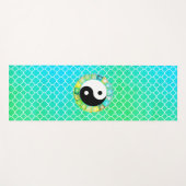 Mystiek Yin Yang symbool op Quatrefoil Yogamat (Voorkant (horizontaal))