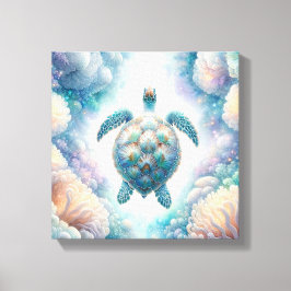 Mystiek Zee Turtle Art Canvas Prints