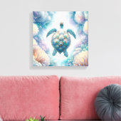 Mystiek Zee Turtle Art Canvas Prints (Insitu (Woonkamer))