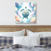 Mystiek Zee Turtle Art Canvas Prints (Insitu (Slaapkamer))