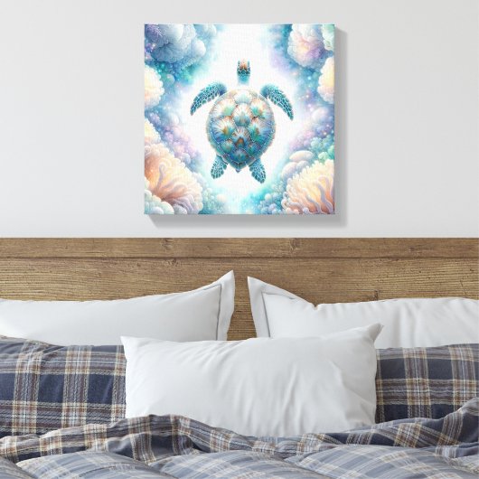 Mystiek Zee Turtle Art Canvas Prints (Insitu (Slaapkamer))