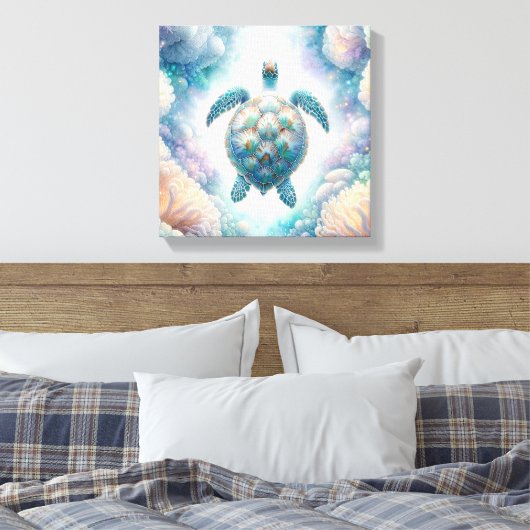 Mystiek Zee Turtle Art Canvas Prints (Insitu (Slaapkamer))