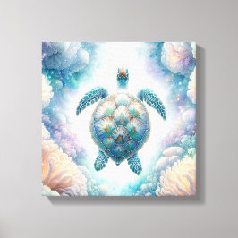 Mystiek Zee Turtle Art Canvas Prints