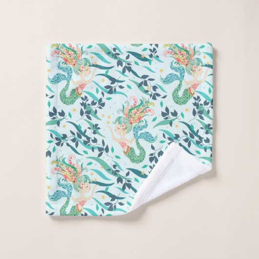 Mystiek Zeemeermin Patroon Bad Handdoek (Wasdoekje)