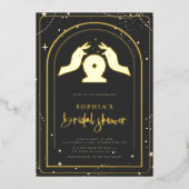 Mystiek Zodiac Tarot Celestial Vrijgezellenfeest Folie Uitnodiging (Voorkant)