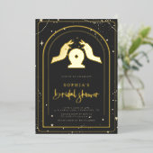 Mystiek Zodiac Tarot Celestial Vrijgezellenfeest Folie Uitnodiging (Staand Voorkant)