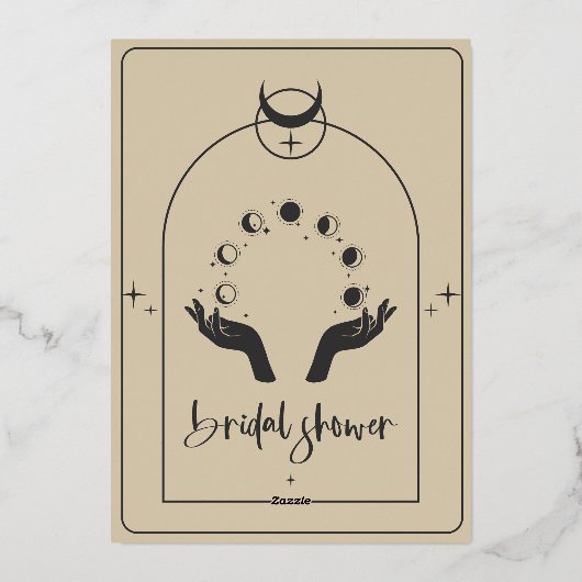 Mystiek Zodiac Tarot Celestial Vrijgezellenfeest Folie Uitnodiging (Achterkant)