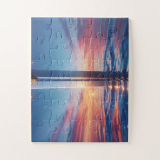 Mystiek Zwaard Wandkunst Bij Zonsondergang Legpuzzel