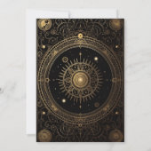 Mystiek Zwart en Goud Tarot Bruiloft Kaart (Achterkant)