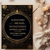 Mystiek Zwart en Goud Tarot Bruiloft Kaart