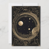 Mystiek Zwart en Goud Tarot Bruiloft Kaart (Achterkant)