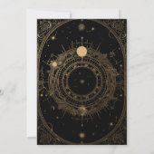 Mystiek Zwart en Goud Tarot Bruiloft Kaart (Achterkant)
