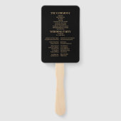 Mystiek Zwart Goud Celestial Galaxy Bruiloft Handwaaier (Achterkant)