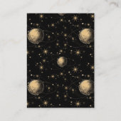 Mystiek Zwart Goud Celestial Galaxy Bruiloft Informatiekaartje (Achterkant)