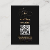 Mystiek Zwart Goud Celestial Galaxy Bruiloft Informatiekaartje (Voorkant)