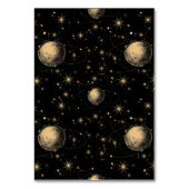 Mystiek Zwart Goud Celestial Galaxy Bruiloft Kaart (Achterkant)