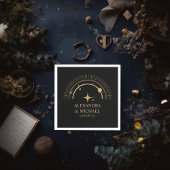 Mystiek Zwart Goud Celestial Galaxy Bruiloft Servet