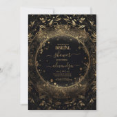 Mystiek Zwart Goud Celestial Stars Vrijgezellenfee Kaart (Voorkant)