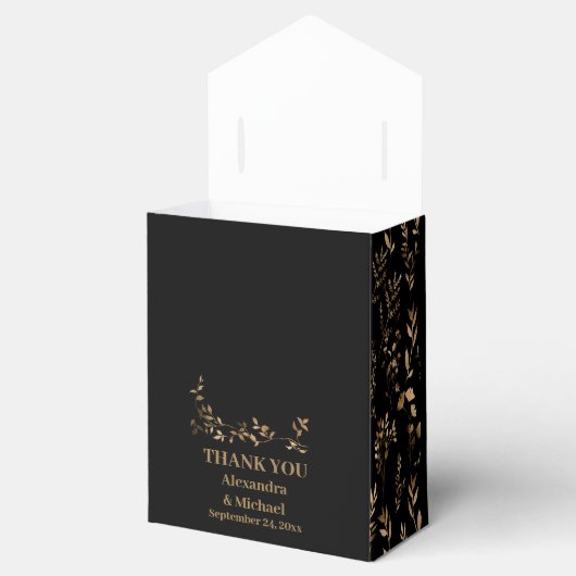 Mystiek Zwart Goud Hemelse Bruiloft Bedankdoosjes (Geopend)