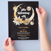 Mystiek Zwart Goud Hemelse Bruiloft Flyer (Hand)
