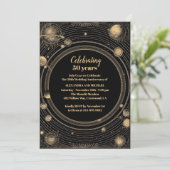 Mystiek Zwart Goud Hemelse Bruiloft Jubileum Kaart (Staand voorkant)