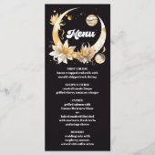 Mystiek Zwart Goud Hemelse Bruiloft Menu (Voorkant)