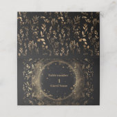 Mystiek Zwart Goud Hemelse Bruiloft Plaatskaartje (Buitenkant ongevouwen)